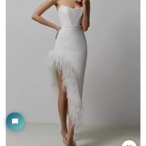 SOLD White Feather Dress